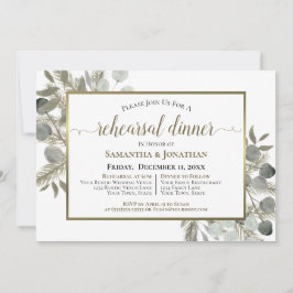 Eukalyptus und Pine Wedding Probe Dinner Einladung