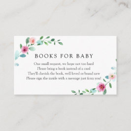 Eukalyptus und rosa Blume Bücher für Baby Begleitkarte