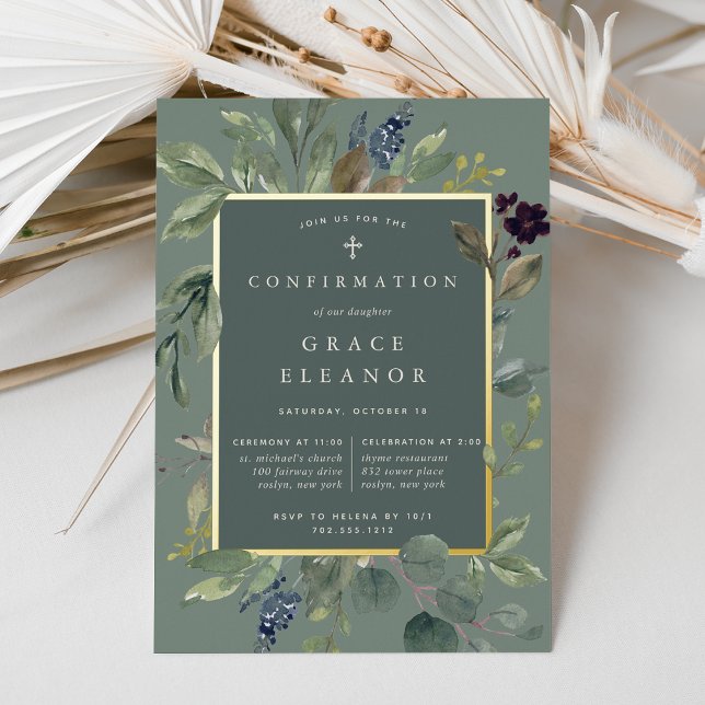 Eukalyptus- und Sage-Bestätigung Folieneinladung (Von Creator hochgeladen)