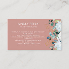 Eukalyptus und weiße Blume QR Code Online-UAWG Begleitkarte