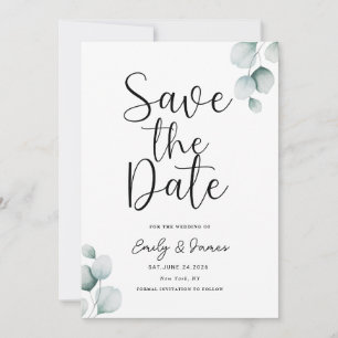 Eukalyptus unique Modern Elegante minimalistisch Save The Date