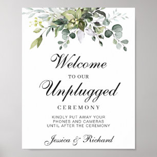 Eukalyptus Unplugged Wedding Welcome Poster Sign