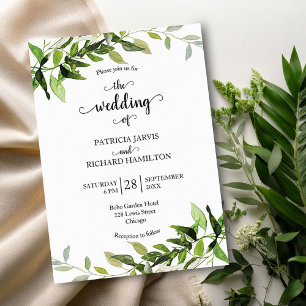 Eukalyptus-Üppige-Grün-Hochzeit Einladung