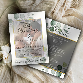 Eukalyptus Vellum Overlay Wedding Einladung