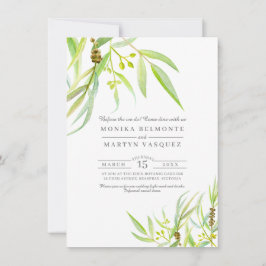 Eukalyptus verlasse Aquarellfarben Probe Einladung