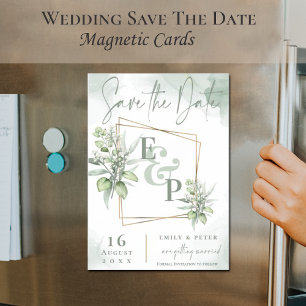 Eukalyptus Verlasse Gold Frame Greenery Wedding Re Magneteinladung