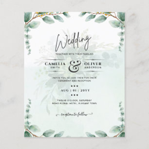 Eukalyptus Verlasse GOLD WEDD QR CODE BUDGET Flyer
