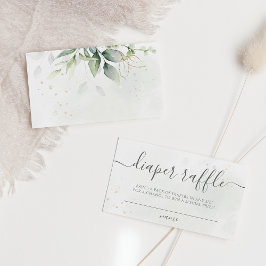 Eukalyptus Verlasse Greenery Diaper Raffle Begleitkarte