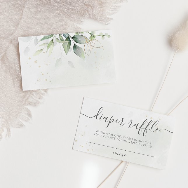Eukalyptus Verlasse Greenery Diaper Raffle Begleitkarte (Von Creator hochgeladen)