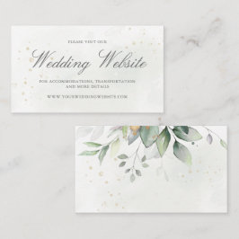 Eukalyptus Verlasse Greenery Gold Wedding Website Begleitkarte
