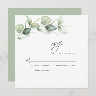 Eukalyptus Verlasse Greenery Wedding RSVP Card Mitteilungskarte
