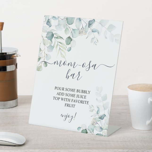 Eukalyptus Verlasse Grüne Dusche Momosa Bar Sign Sockelschild (In SItu)