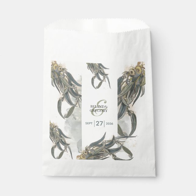 Eukalyptus Verlasse Grüne Hochzeit Geschenktütchen (Vorderseite)
