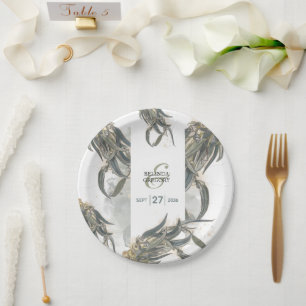 Eukalyptus Verlasse Grüne Hochzeit Pappteller