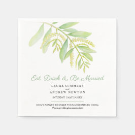 Eukalyptus verlasse Hochzeit mit grünem Aquarell Serviette