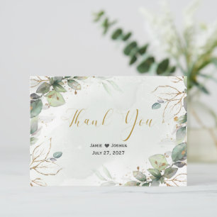 Eukalyptus Verlasst Greenerity Wedding Vielen Dank Dankeskarte