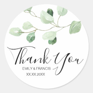 Eukalyptus vielen Dank Runder Aufkleber
