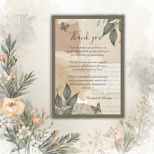 Eukalyptus Vintage Hochzeit Dankeskarte (Von Creator hochgeladen)