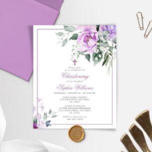 Eukalyptus Violet Christening Einladung