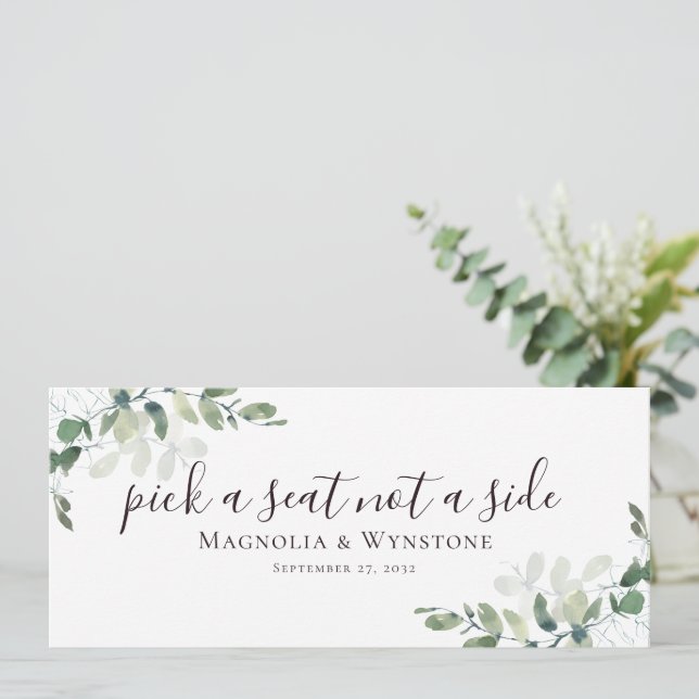Eukalyptus Wählen Sie einen Platz nicht eine Seite Einladung (Stehend Vorderseite)