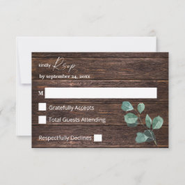 Eukalyptus & Wald Grüne RSVP Karte