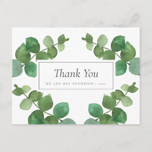 Eukalyptus-Wald-Hochzeit Danke Postkarte