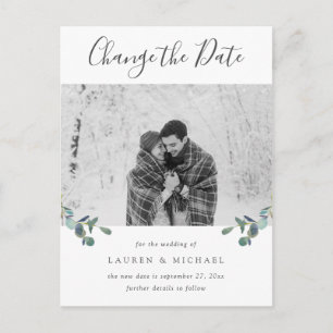 Eukalyptus Wappen Aquarellfarben Foto Datum ändern Postkarte