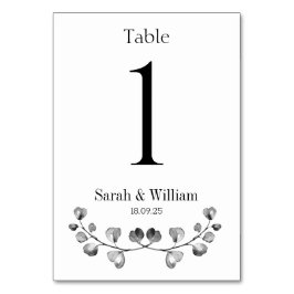 Eukalyptus-Wappen Hochzeit Tischnummer