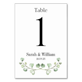 Eukalyptus-Wappen Hochzeiten Tischnummer