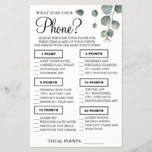 Eukalyptus Was auf Ihrem Handy Showspielkarte Flyer