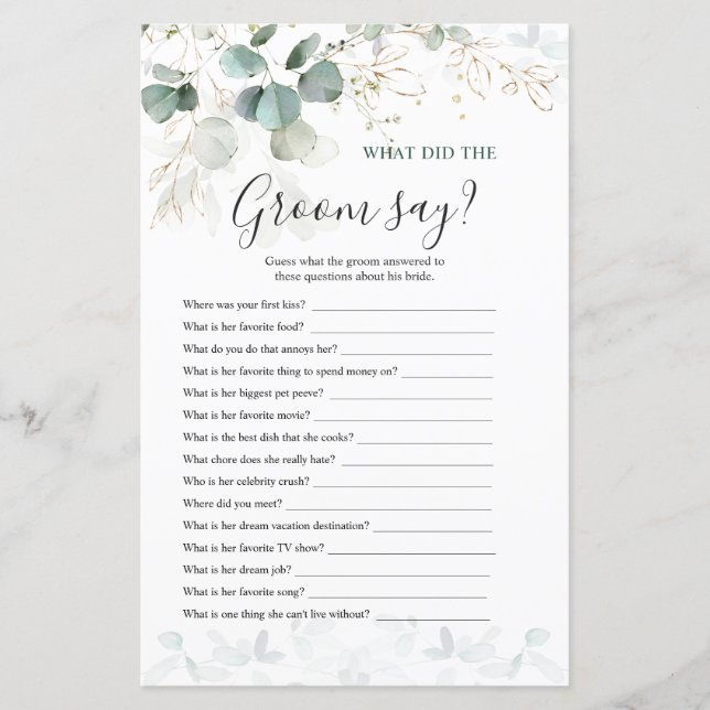 Eukalyptus Was SAGTE DAS WAHLSPIEL? (Vorderseite)