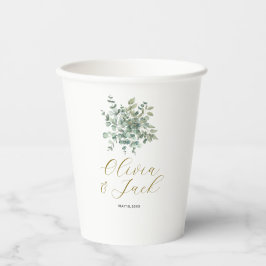 Eukalyptus wassercolor Rustikale Hochzeit Pappbecher