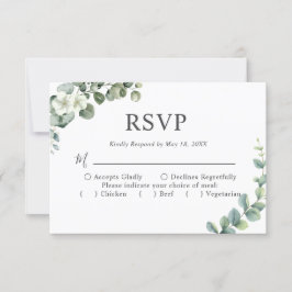 Eukalyptus wassercolor Rustikale Hochzeit RSVP Karte