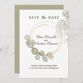 Eukalyptus-Wasserfarben Save the Date