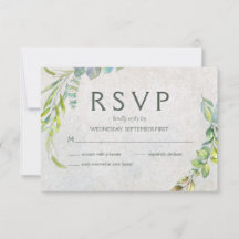 Eukalyptus Watercolor Greenerity Wedding RSVP