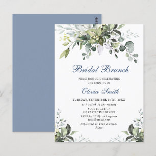Eukalyptus Watercolor Greenery Bridal Brunch Invit Postkarte