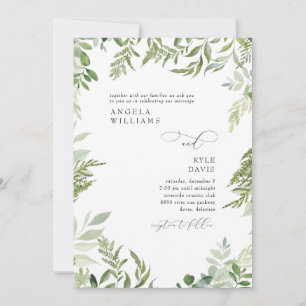 Eukalyptus Watercolor Keine Eltern Hochzeit Einladung