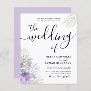 Eukalyptus Watercolor Lila Hochzeit