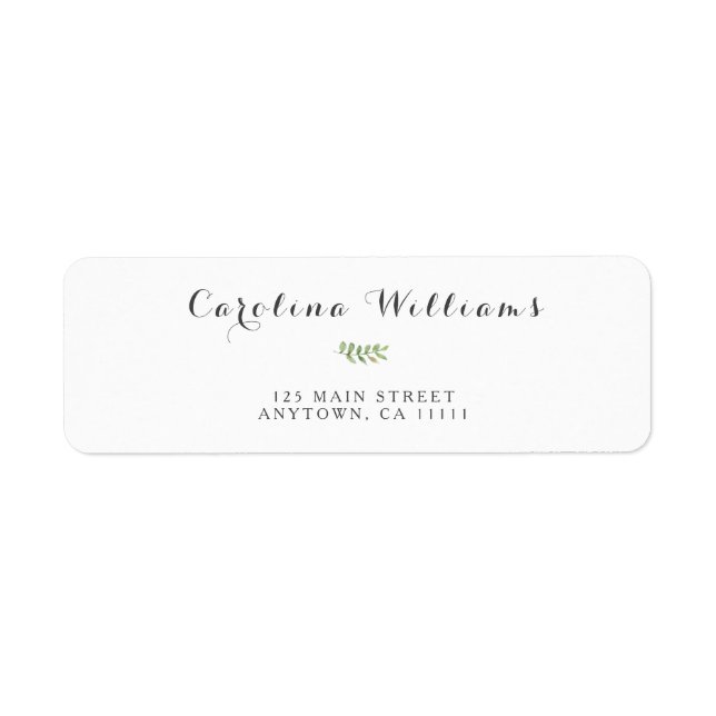 Eukalyptus Watercolor Moderne Rücksendeadressen-Au (Vorne)