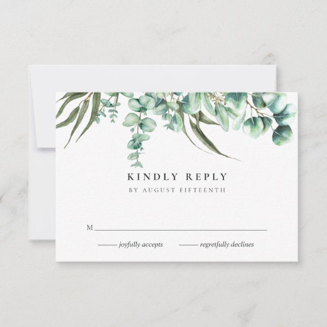 Eukalyptus Watercolor RSVP Cards (Vorderseite)
