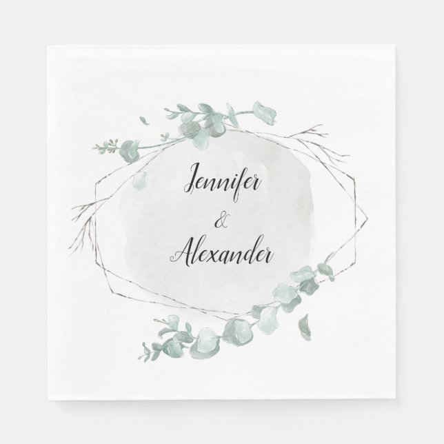 Eukalyptus Watercolor Serviette (Vorderseite)