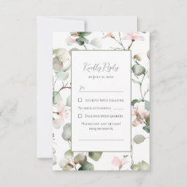 Eukalyptus Watercolor Wedding Response Card RSVP Karte