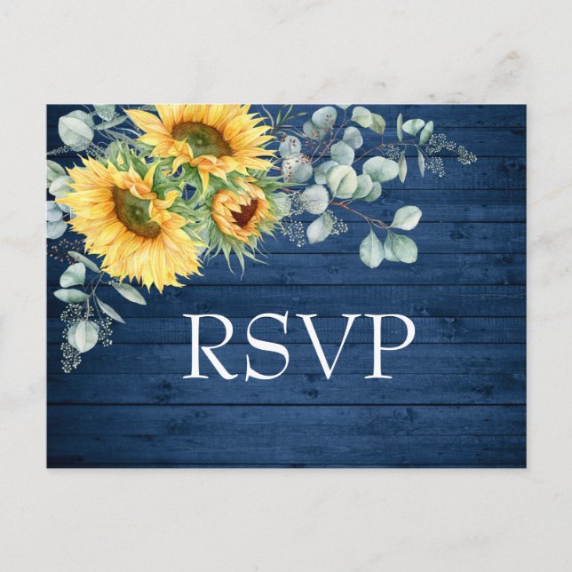 Eukalyptus Watercolor Wedding RSVP Postkarte (Vorderseite)
