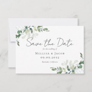 Eukalyptus Watercolor Wedding Save The Date