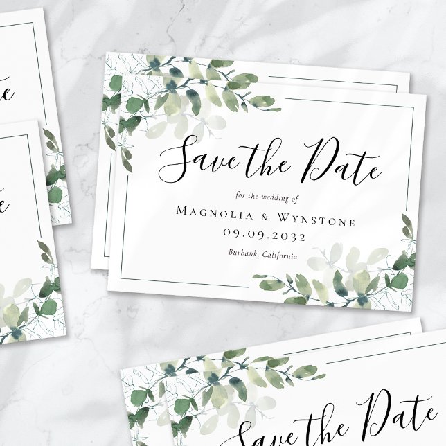 Eukalyptus Watercolor Wedding Save The Date (Von Creator hochgeladen)