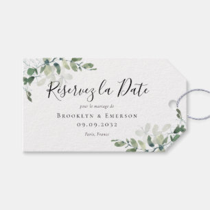 Eukalyptus Watercolor Wedding Save the Date Geschenkanhänger