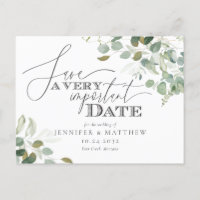Eukalyptus Watercolor Wedding Save the Date Invita