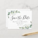 Eukalyptus Watercolor Wedding Save the Date Postkarte (Vorderseite/Rückseite Beispiel)