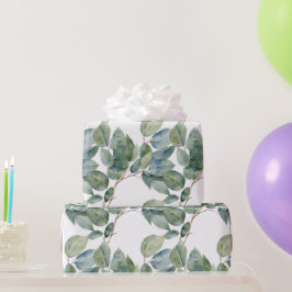 Eukalyptus-Watercolor, zart, weiche Blättergrün Geschenkpapier