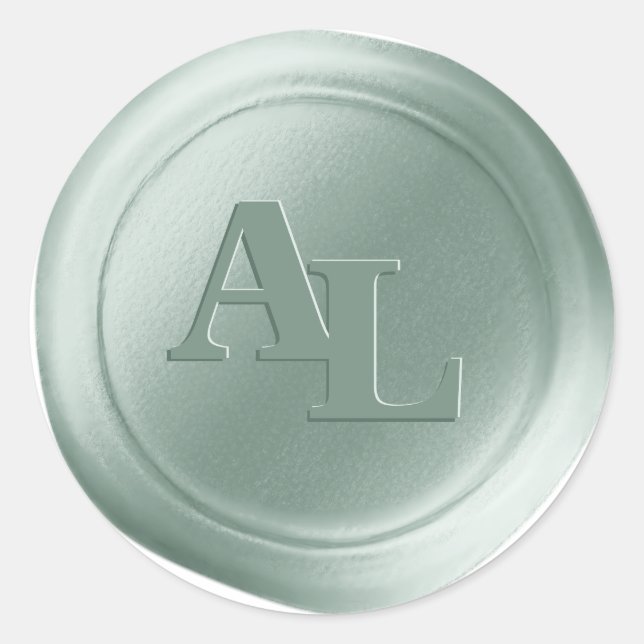 Eukalyptus Wax Siegel Monogram Wedding Stickers (Vorderseite)